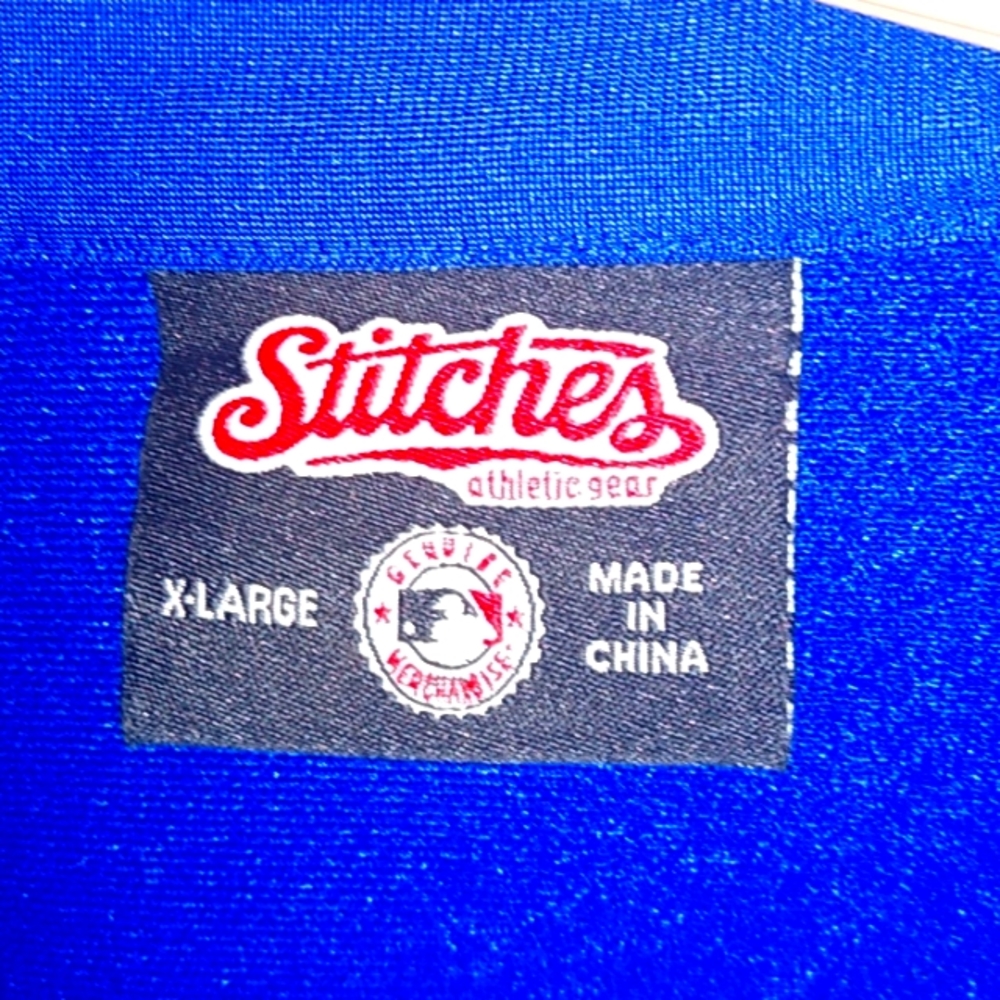 Old School Vintage Chicago Cubs Blue Zip up Jacket Men's XL Blue, - Picture 3 of 5